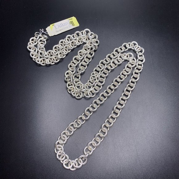Dillards Jewelry Dillards Long Textured Rolo Chain Necklace 38 Inch
